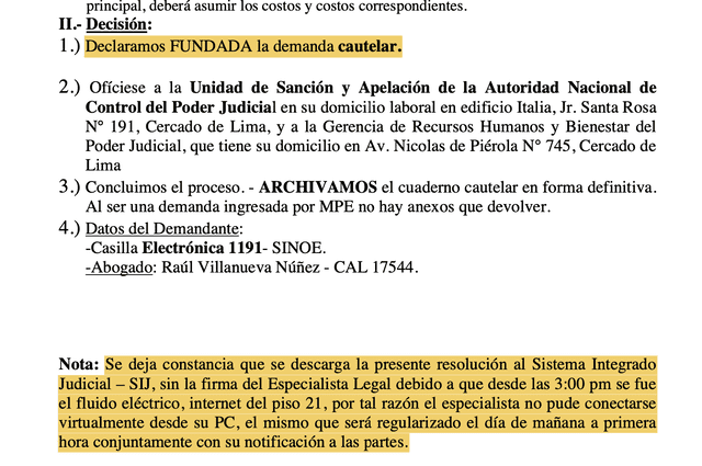 Medida cautelar exprés a favor de la jueza María Vidal   