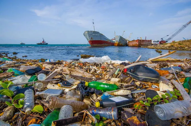  La cantidad de plástico que se arroja en el mar brasileño representa un 8% de todo el plástico que llega a los océanos a nivel mundial. Foto: National Geographic.    