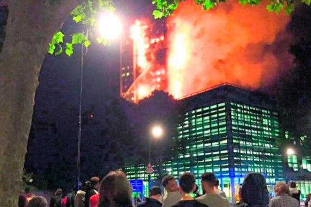 Incendio consume torre de 27 pisos en el centro de Londres