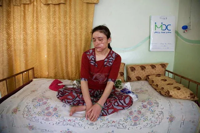 Lamiya Aji Bashar luego de su liberación, en el 2016. Foto: AP