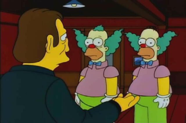 Homero y Krusty vestidos igual