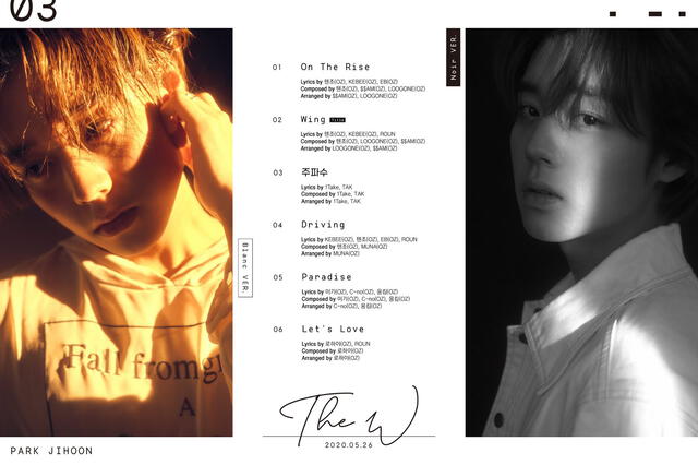 Park Jihoon presentó la lista de canciones para  'The W'.