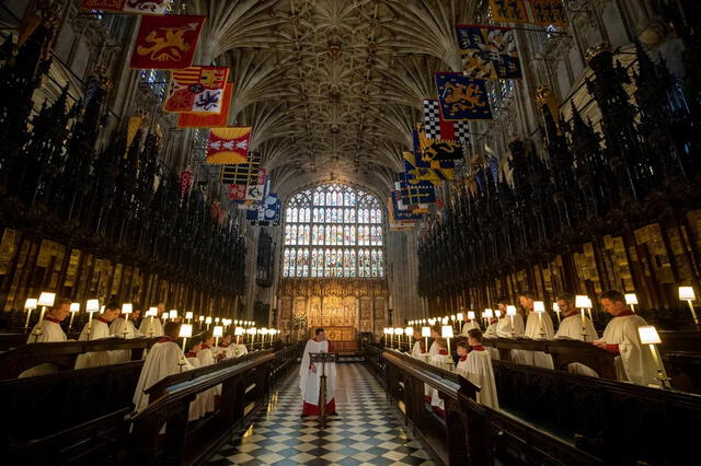 En el interior de la capilla San Jorge se enterrará a la reina Isabel II. Foto: Steve Parsons/Reuters