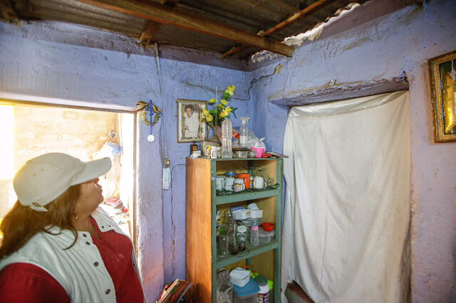 Afectada. La casa de Yeni Álvarez fue la más afectada por el sismo. Foto: Rodrigo Talavera/ La República