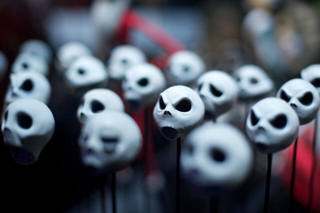 Los cientos de cabezas intercambiables de Jack Skellington. Foto: Janka