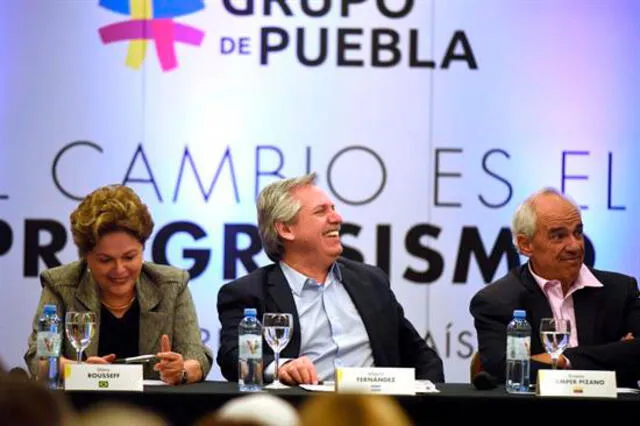 Dilma Rousseff, Alberto Fernández y Ernesto Samper este sábado en la segunda reunión del Grupo de Puebla