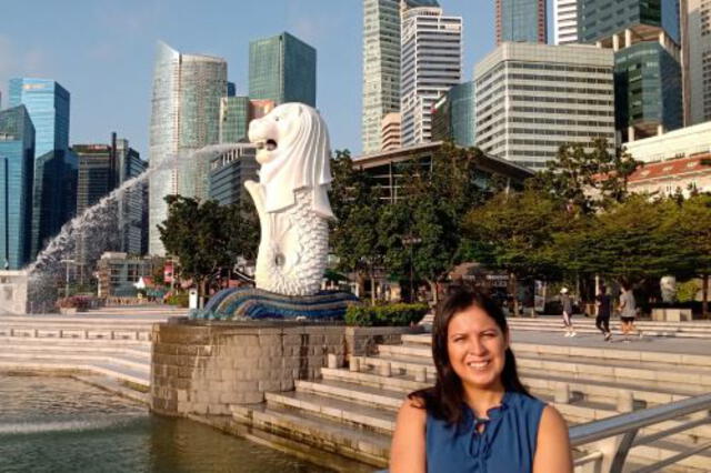 Susan Calderón tiene 37 años y trabaja actualmente en Singapur. Foto. Andina