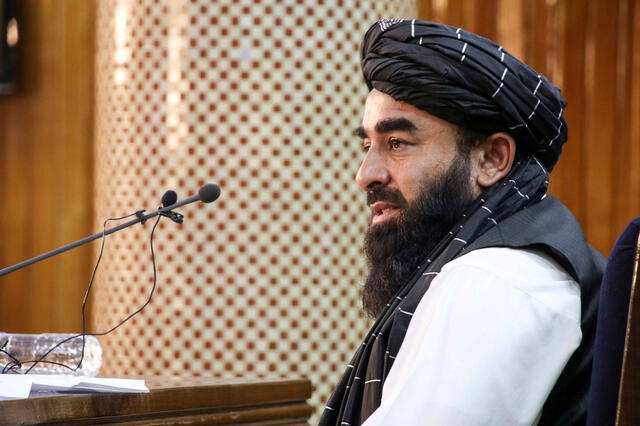 Zabihullah Mujahid, portavoz de los talibanes. Foto: EFE