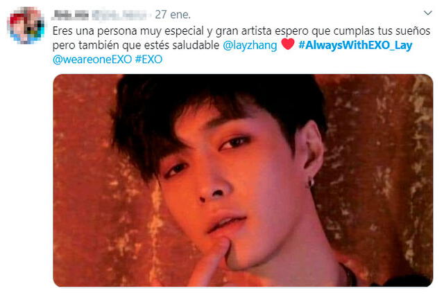 EXO: El idol Kpop Lay se sinceró con sus fans y ellas decidieron demostrarle su apoyo con el hashtag #AlwaysWithEXO_Lay.