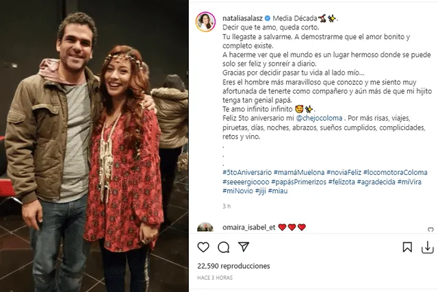 Natalia Salas gritó su amor por Sergio Coloma. Foto: Natali Salas/Instagram.