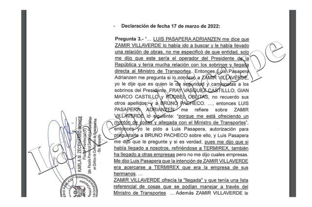 Documentos de la fiscal Karla Zecenarro. Foto: La República
