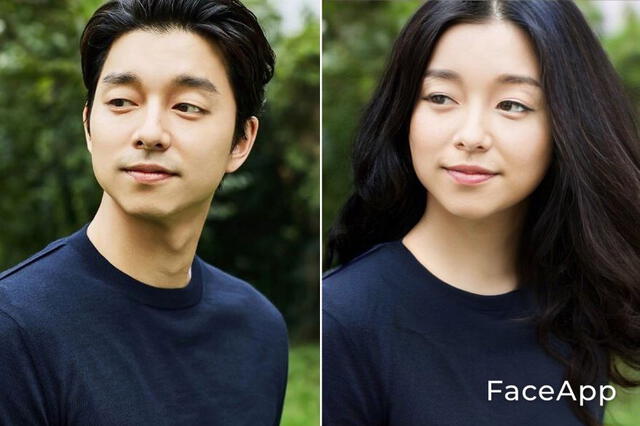 Gong Yoo vs FaceApp. Foto: Twitter