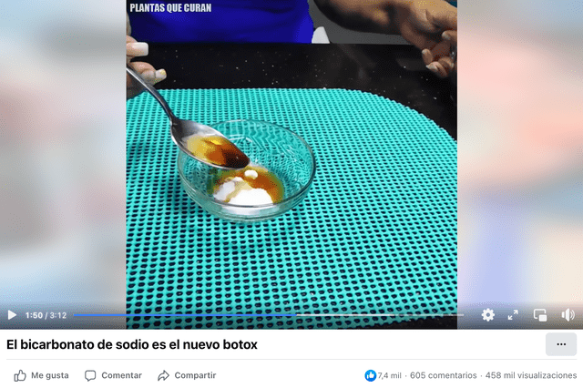 Video viral que expone receta de “nuevo Botox”. Foto: captura LR/Facebook.