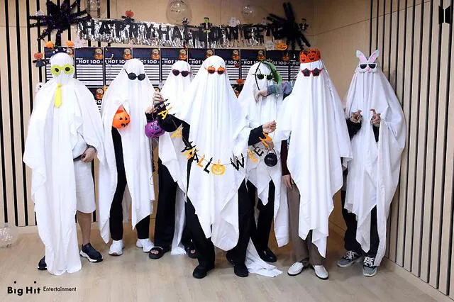 RM, Jin, Suga, Jimin, J-Hope, V y Jungkook de BTS por Halloween. Foto: Big Hit Entertainment