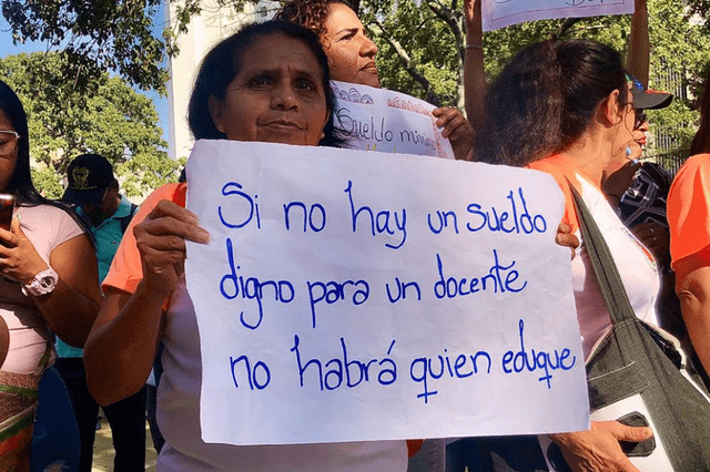 En el paro nacional de docentes se exigió un salario digno en Venezuela. Foto: Tal Cual   