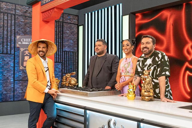 José Manuel Peláez, Javier Masías, Nelly Rossinelli y Giacomo Bocchio. Foto: “El Gran Chef”/Instagram<br><br> <br>   
