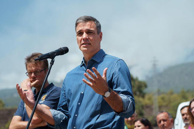 Sánchez anuncia que el Gobierno declarará zona catastrófica en Tenerife por el incendio forestal. Foto: EFE   