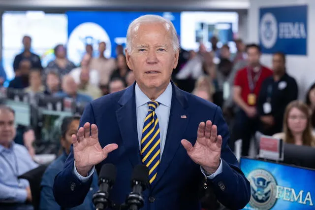 Joe Biden supervisará la situación en la que se encuentran las personas en Florida después del paso del huracán Idalia. Foto: AFP   