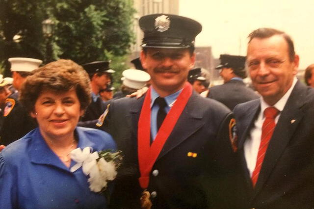 El hijo de Dennis y Hannah O’Rourke, pareja que se quedó en Garden, murió tras el atentado del 11 de septiembre. Foto: The Times   