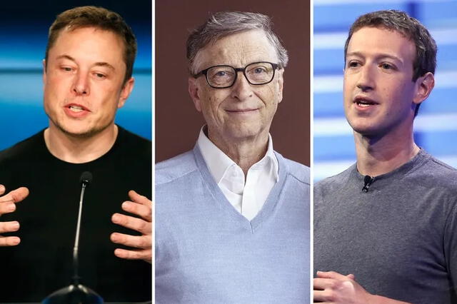 Elon Musk, Bill Gates y Mark Zuckerberg se hicieron millonarios en diferentes edades. Foto: Forbes   