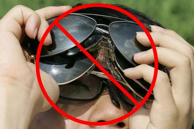  No es recomendable usar lentes de gafas comunes para ver un eclipse. Foto: AP 