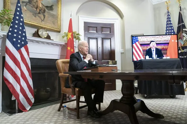 Biden recibió a Xi con una rama de olivo en la mano en señal de paz. Foto: Agencia EFE   