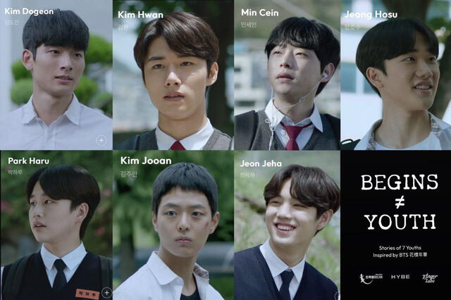  Personajes de 'Begins Youth', drama basado en BTS y un webtoon. Foto: Captura de YouTube   