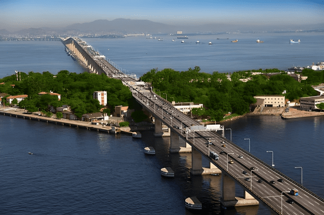  Este puente fue inaugurado en 1974 y tiene ocho carriles. Foto: Infoner<br>    