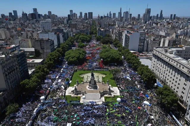 Protestas contra el Gobierno de Javier Milei. Foto: AFP   