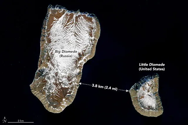 A pesar de su corta distancia de 3,8 km, la diferencia horaria entre ambas islas es de casi 24 horas. Foto: Billiken   