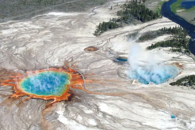 Especialistas estiman que el volcán de Yellowstone ha erupcionado en tres ocasiones. Foto: Servicio Geológico de EE. UU.   