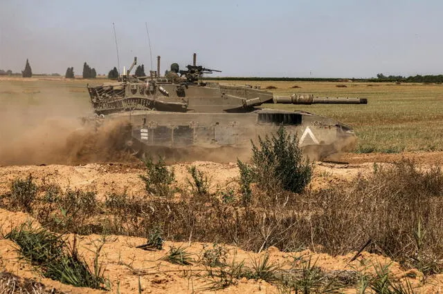  Actualmente, el lugar es resguardado por vehículos blindados israelíes. Foto: AFP.   