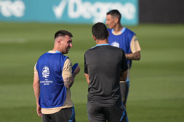 Así fueron los últimos entrenamientos de la 'Albiceleste' previo al partido ante Canadá. Foto: AFP   