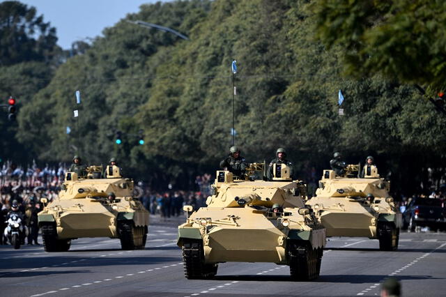 Se trata del Tanque Argentino Mediano (TAM), desarrollado por TAMSE en la década de 1970. Foto: AFP.   