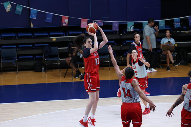 El equipo estadounidense se prepara para su duelo ante Bélgica por la fecha 2 de los JJ. OO. París 2024. Foto: USA Basketball    