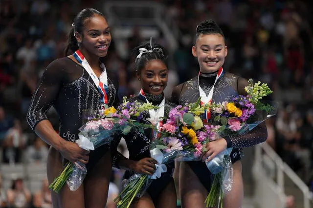  Desde muy joven Simone Biles empezó a cosechar triunfos. Foto: AFP    