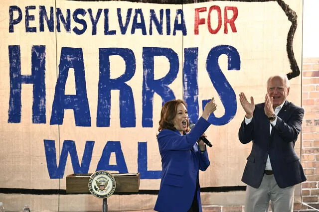  Kamala Harris y Tim Walz están listos para la oficialización de sus candidaturas. Foto: AFP<br>    