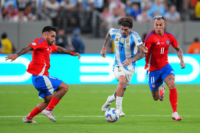 En la Copa América, Argentina le ganó 1-0 a Chile por fase de grupos. Foto: AFP   