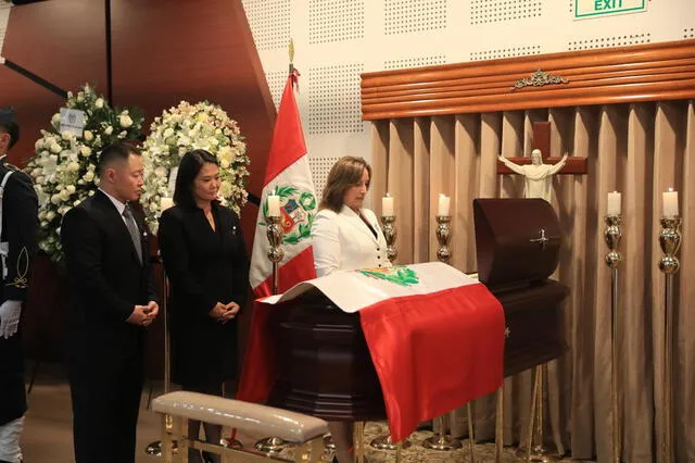 Dina Boluarte en el velorio de Alberto Fujimori. Foto: Gobierno del Perú   