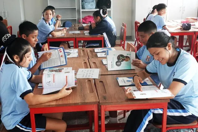  Niños en clases. Foto: Andina.   