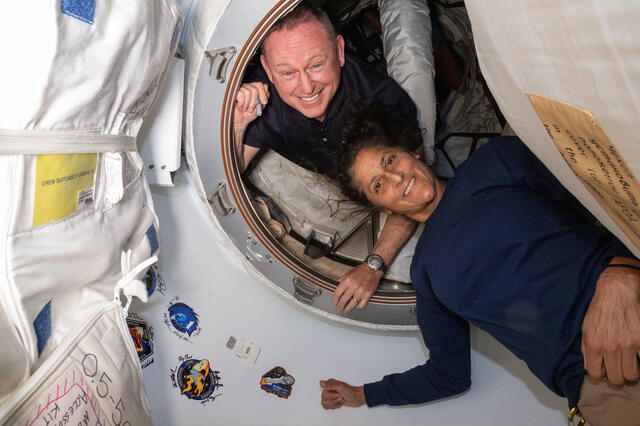 Los astronautas estadounidenses Butch Wilmore y Suni Williams, quienes han permanecido en la Estación Espacial Internacional desde principios de junio. Foto: NASA/X   