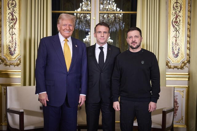  Trump, Zelenski y Macrón se reunieron en París para hablar sobre el conflicto con Rusia. Foto: AFP   