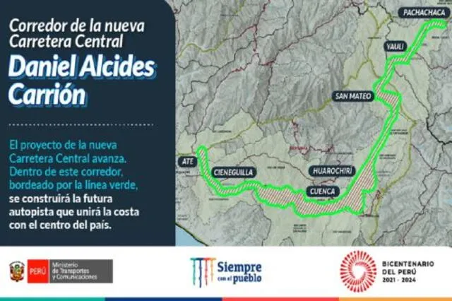 La nueva Carretera Central unirá la costa con el centro del Perú.
