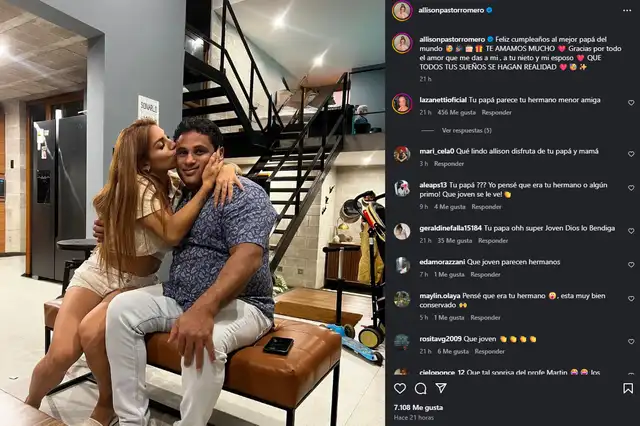 Publicación de Allison Pastor felicitando a su padre