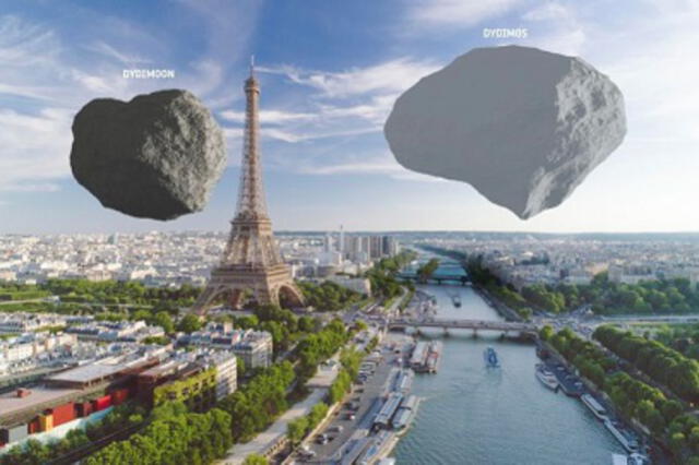 Las rocas espaciales sobre la famosa torre Eiffel en París, Francia. Foto: @ESA_Tech
