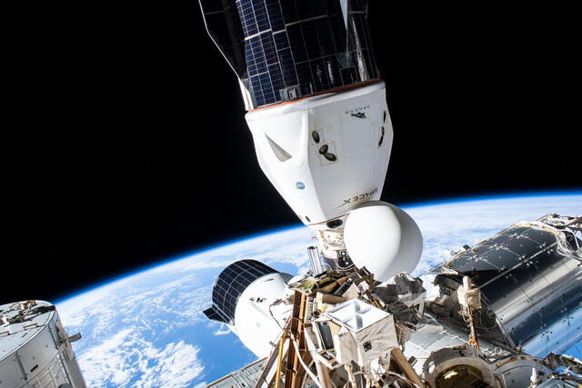 El Crew Dragon Endeavour de SpaceX acoplado a la Estación Espacial Internacional. Foto: NASA