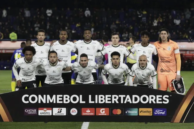 Equipo de Corinthians que enfrentó a Boca Juniors en fase de grupos. Foto: AFP