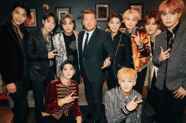 NCT 127 junto a James Corden. Foto: CBS