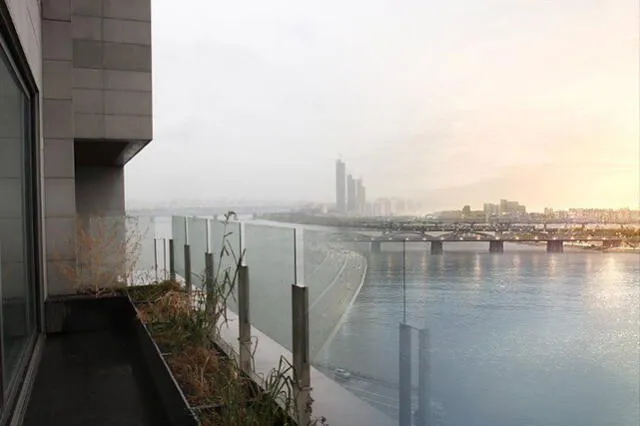 Vista desde el edificio Mark Hills hacía el río Han. Foto: Instagram