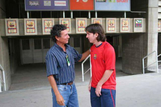 'Humildad' García con Lionel Messi. Foto: Archivo personal
